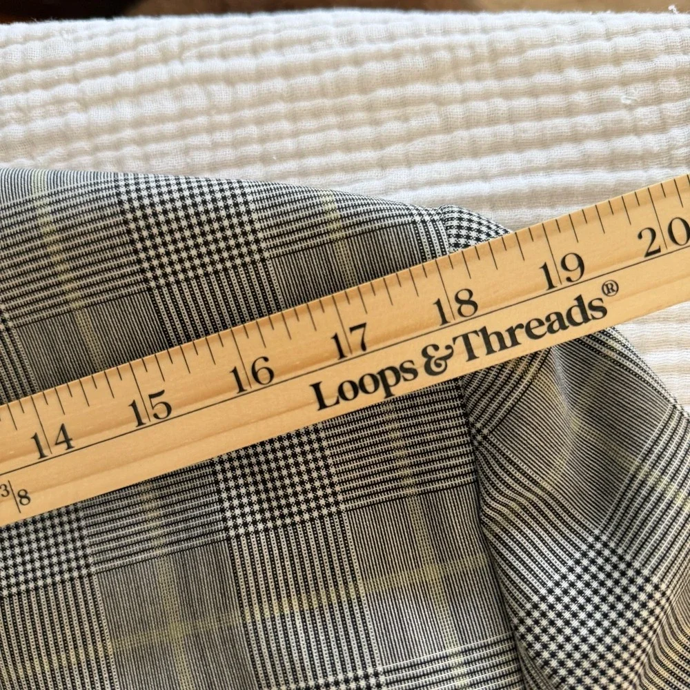 Express Suit Jacket Mens 40R Gray Plaid Wool Blend Extra Slim Stretch Business